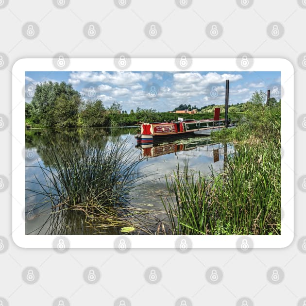 Moored on the Avon At Tewkesbury Sticker by IanWL